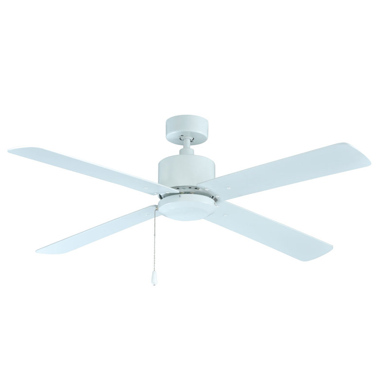 Ventilateur de plafond d'intérieur 4 pales Borges, Blanc, Blanc