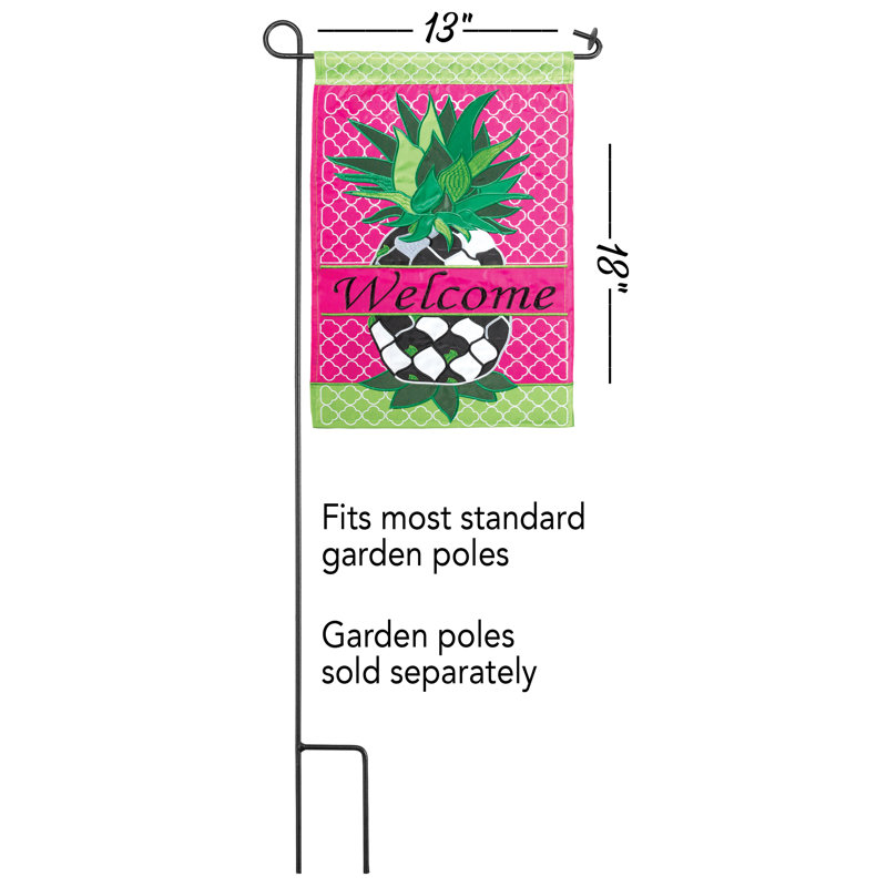 Drapeau fantaisie ananas poly 13 x 18