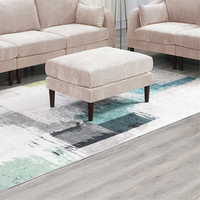 Magnifique repose-pieds rose avec tissu Morgan