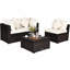Ensemble de conversation modulaire en rotin avec coussins 4 pièces Patio-566209145
