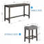 Ensemble de table de bar 3 personnes avec prise de courant Tasneema, ensemble de table de bar et de chaises, ensemble de table de bar avec 3 tabourets rembourrés-1090511484