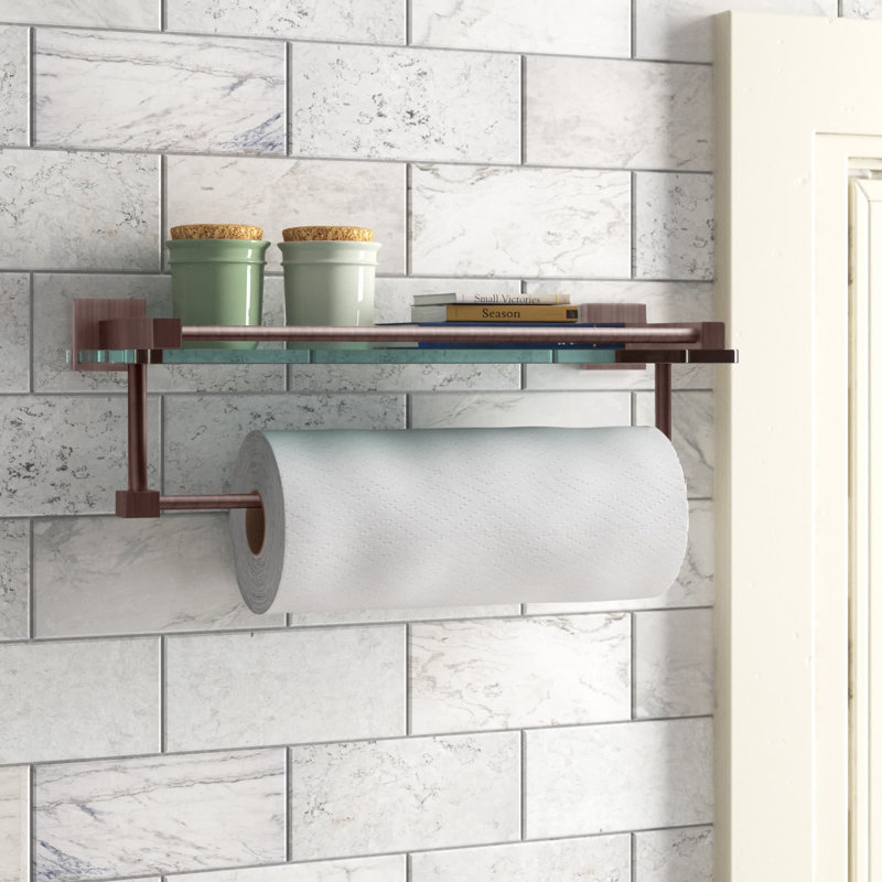 Haranu Bracket Shelf with Towel Bar, Antique Copper