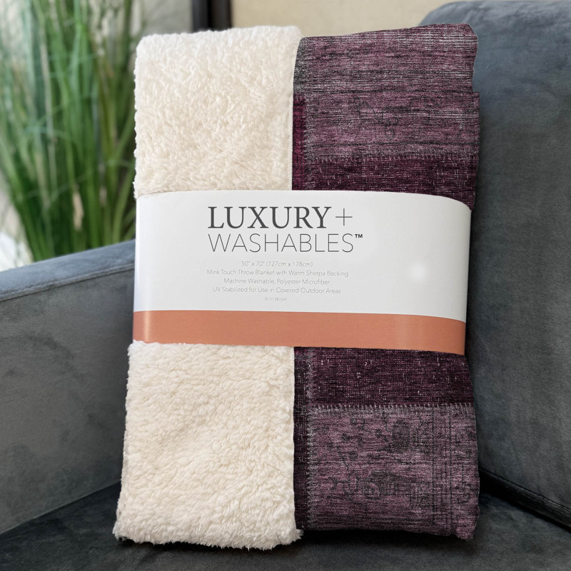 Jeté patchwork Addison Sherpa ASB663, Merlot