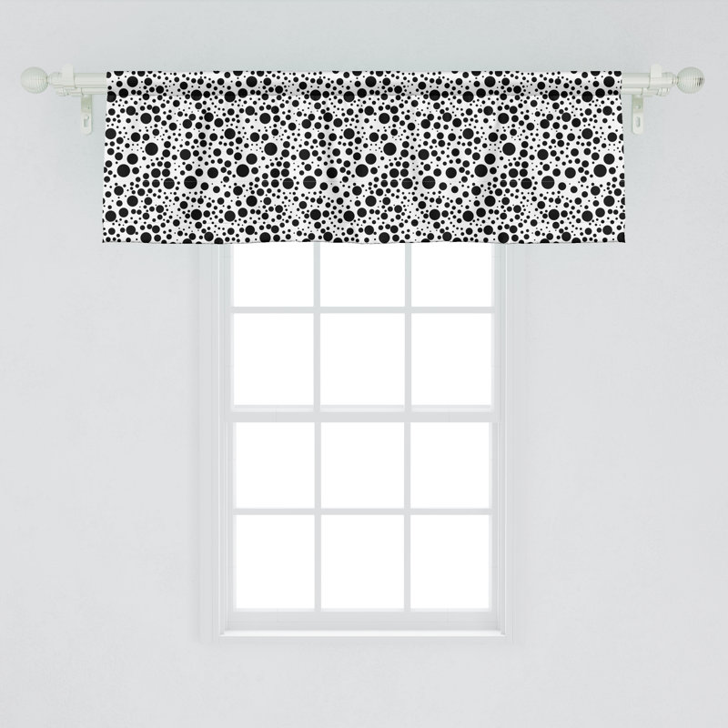 Cantonnière Ambesonne noir et blanc lot de 2 gros petits pois 52530, L 54 po x L 18 po