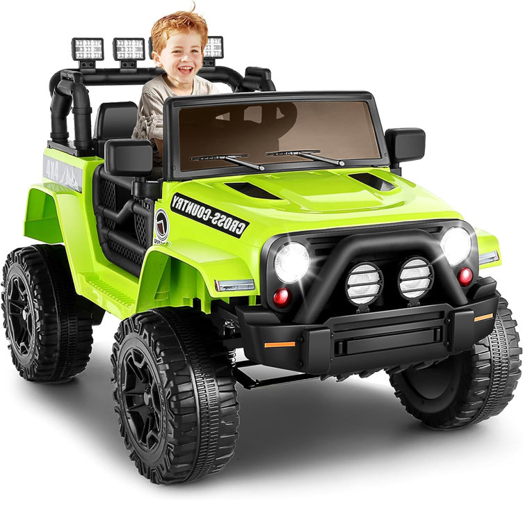 Kids 12V Electric Ride On Car SUV Truck with Remote Control, Light, Music, Safety Belt, Spring Suspension