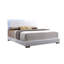 Grand lit en cuir synthétique blanc avec pieds blancs Lorimar