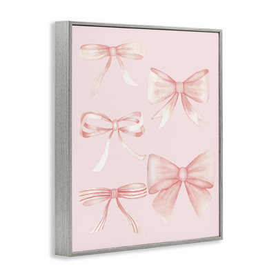 Estampe numérique gracieuse avec rubans roses, design par Nina Jacobs