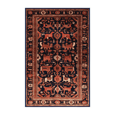 Machine Washable Persian Black Area Rug