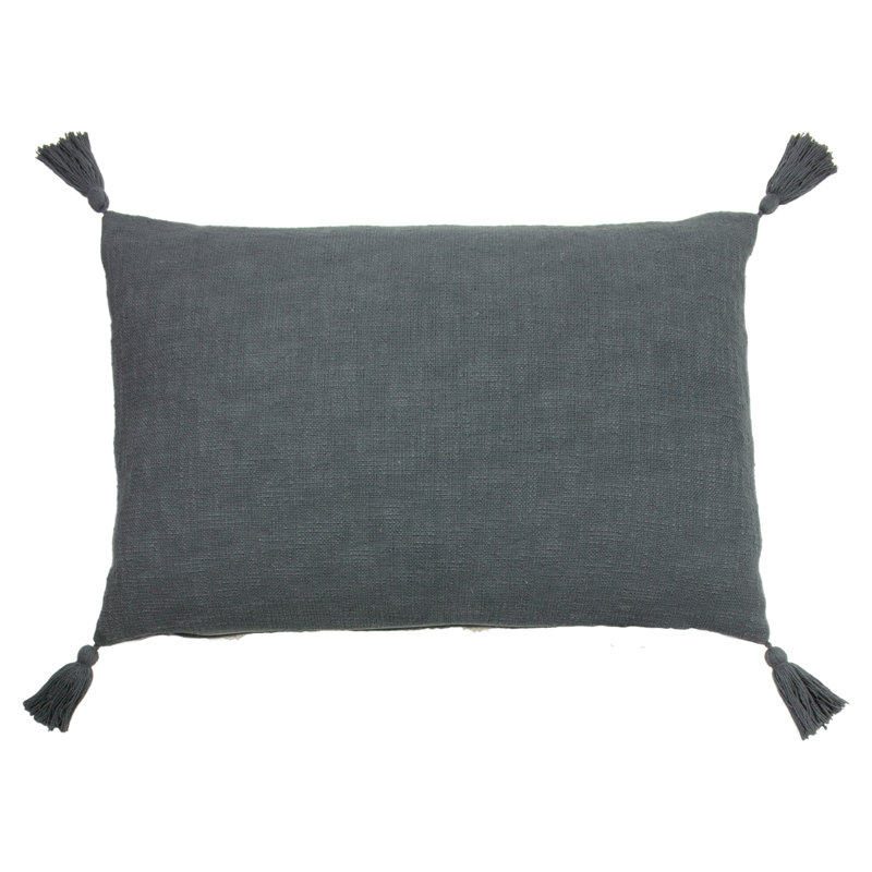 Inka Geometric Rectangular Cushion, Charcoal, Polyester