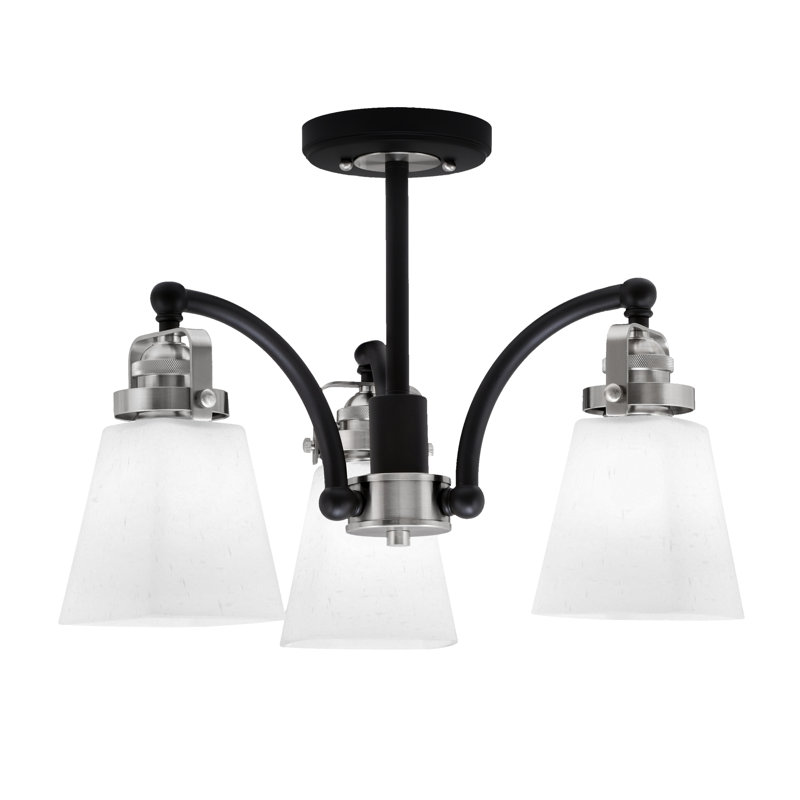 Verre semi-encastré 3 lumières Easton, Noir mat/nickel brossé