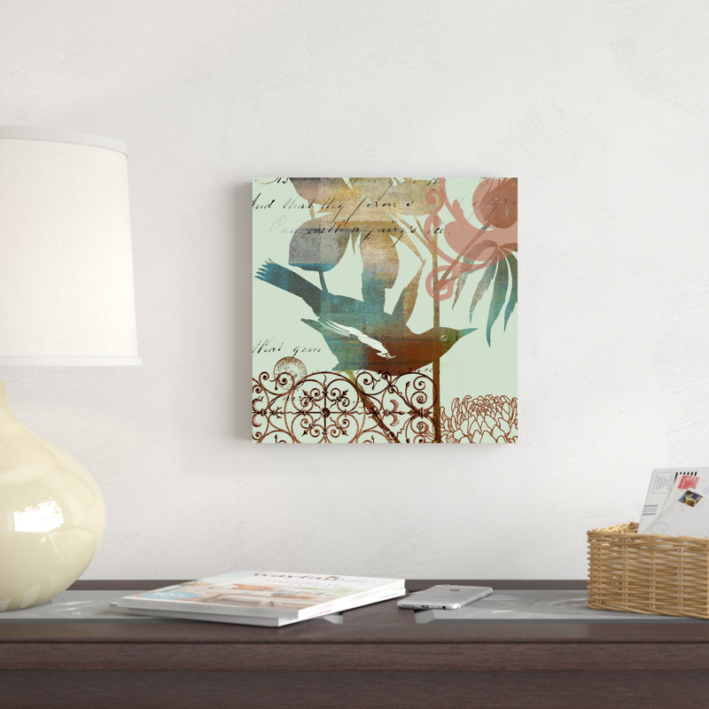 Oiseau fantaisiste I, H 12 po x l 12 po x P 1,25 po