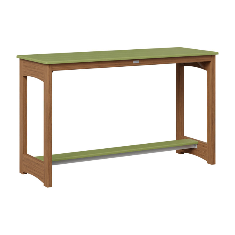 Balcony Outdoor Bar Table, Kiwi Green, Antique Mahogany, 35.5" H x 60" W x 22" D