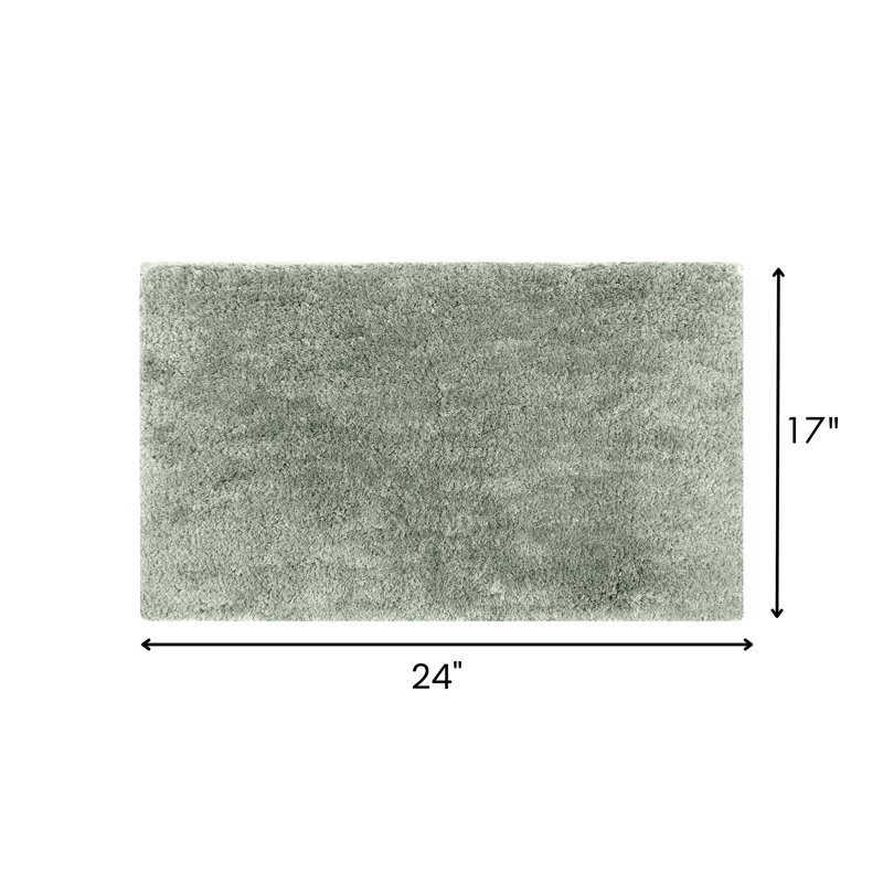 Better Trends 100% Polyester Bath Runner TPR Backing Bathroom Rug, Dark Sage, 17"x24" Rectangle