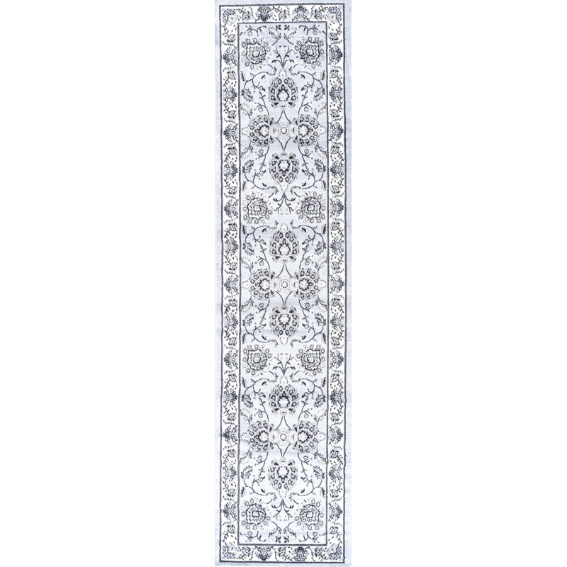Yeghivart French Cottage Light Gray/Cream Rug, Runner 2' X 8'