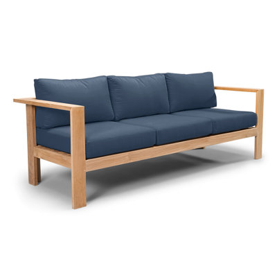 Ando Teak Patio Sofa with Sunbrella Cushions