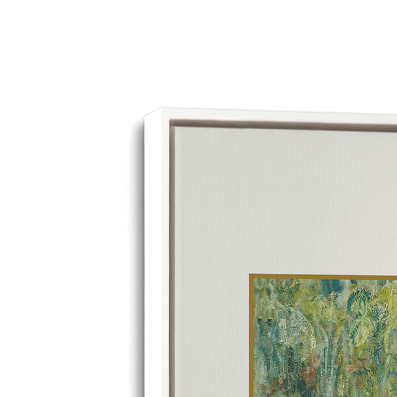 Pont sur un étang de nénuphars par Monet, H 48,75 po x l 32,75 po, Cadre flottant blanc opaque