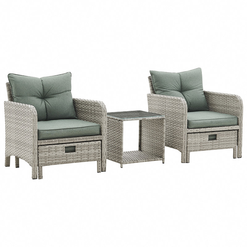 Mukul Rattan 2 - Person Seating Group with Cushions