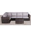Ensemble de conversation en osier pour 4 personnes avec coussins Carmel