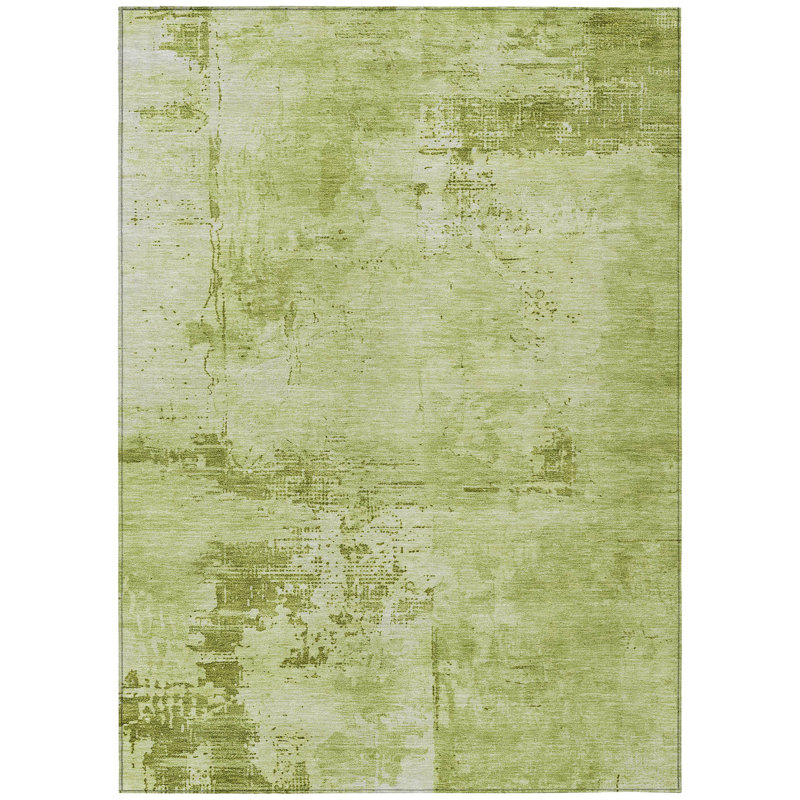 Cassiva Lime Washable Indoor-Outdoor Rug - , 2'6" x 3'10"