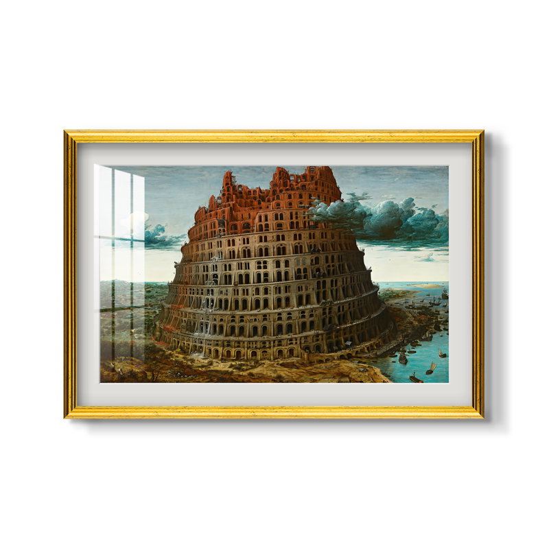 La Tour de Babel, vers 1568 - Pieter Bruegel l'Ancien - Estampe encadrée sur mesure, 16x22 INNER SIZE, Framed Print with Mat