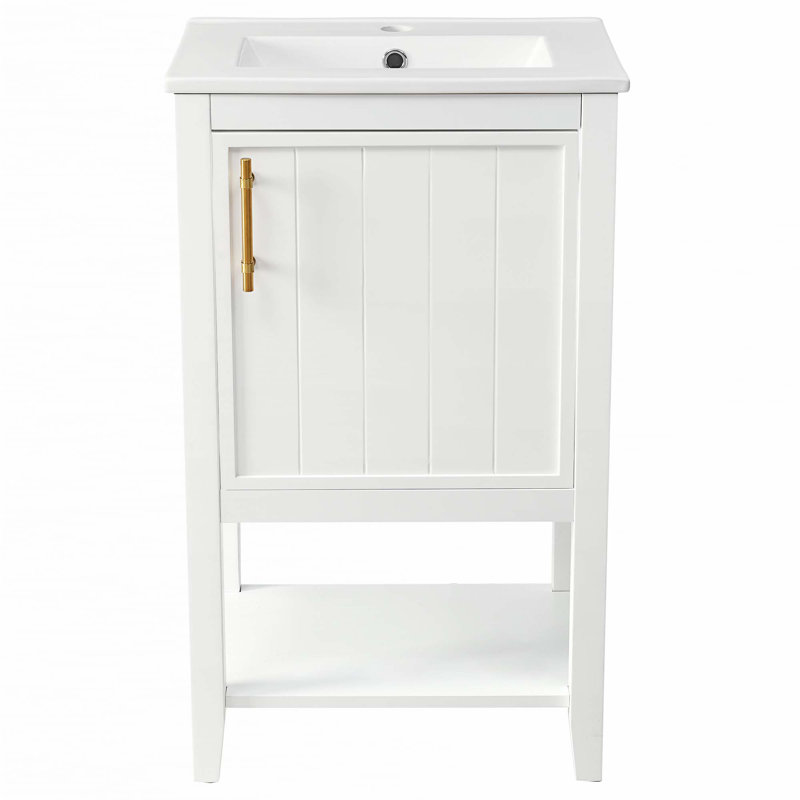 Meuble-lavabo de 20 po avec lavabo, Blanc