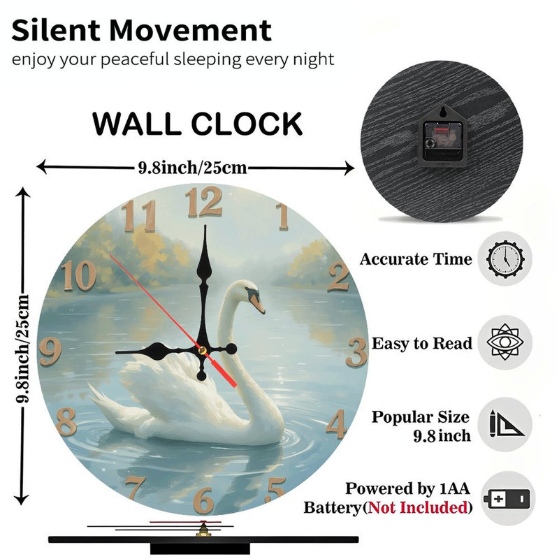 Art horloge cygne