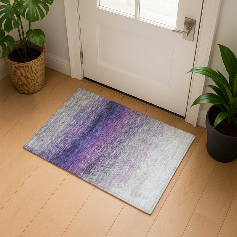 Premium Machine Washable Ariel Ombre Rug, Rectangle 1'8" x 2'6"