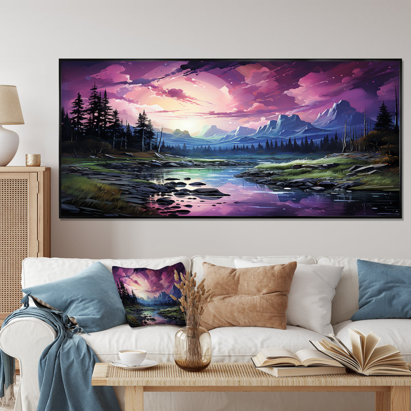 Art mural Northern Light, H 60 po x l 28 po x P 1,5 po, Cadre flottant noir