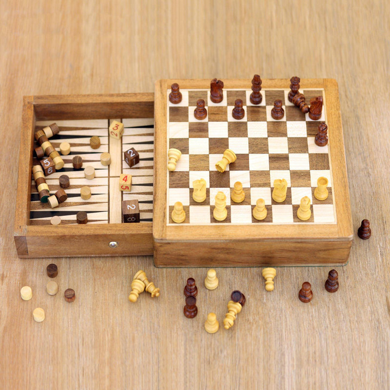 Ensemble de jeu double en bois Nahlen