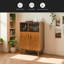 Armoire à liqueurs de 31,5 po avec porte-verres à vin, support à vin et tablette réglable, armoire à vin, armoire à café de cuisine, buffet rustique avec rangement pour salle à manger maison de campagne