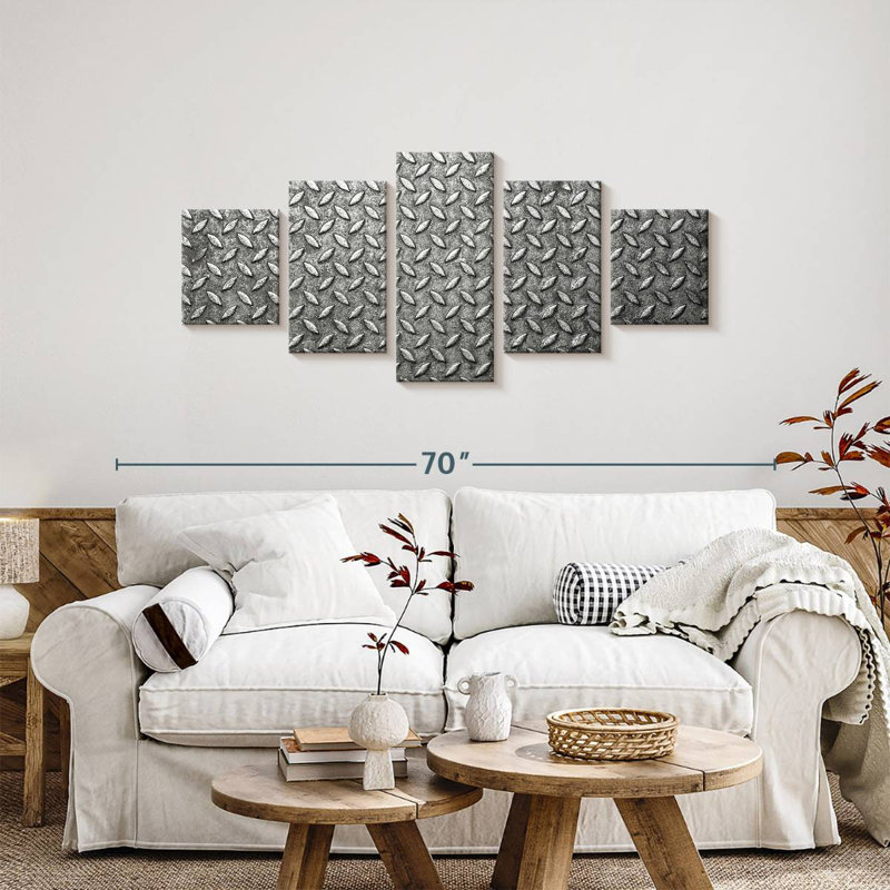 Motif de plaque d'acier, H 24 po x l 55 po
