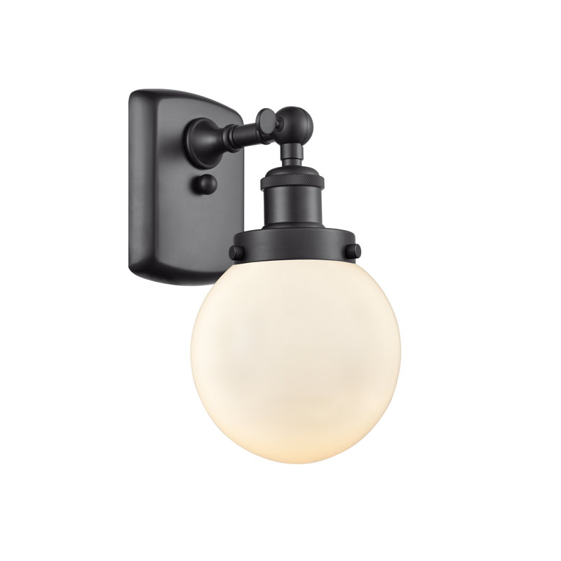 Chippewa 1 - Light Dimmable Armed Sconce, Matte Black, Matte White, Incandescent