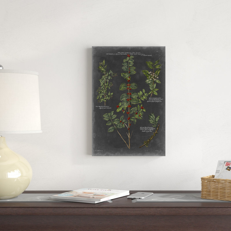 Tableau botanique rétro, H 18 po x l 12 po x P 1,25 po