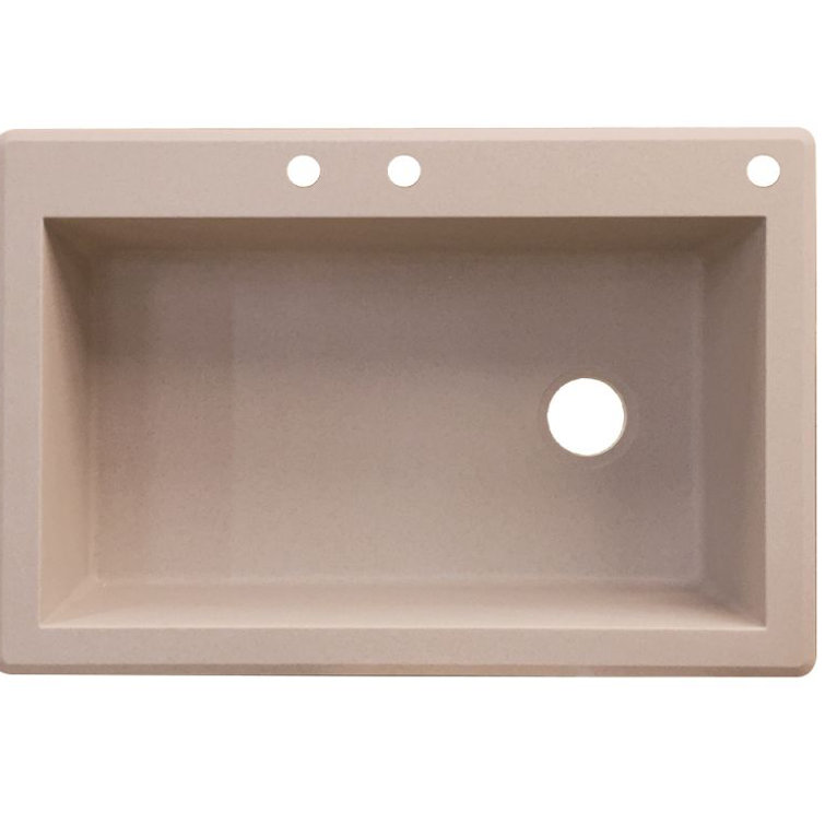 Radius 33'' L Drop-In Single Bowl Granite Kitchen Sink