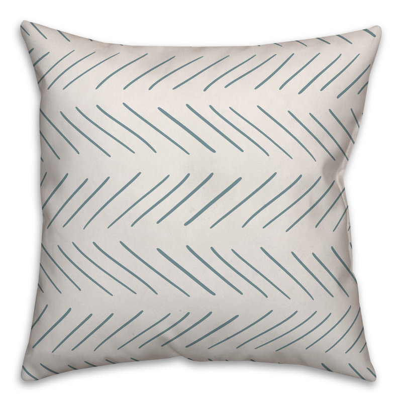  Housse et insert de coussin Modern Modern, 16 po x 1 po, Blanc / Algues, Polyester / bourre en polyester
