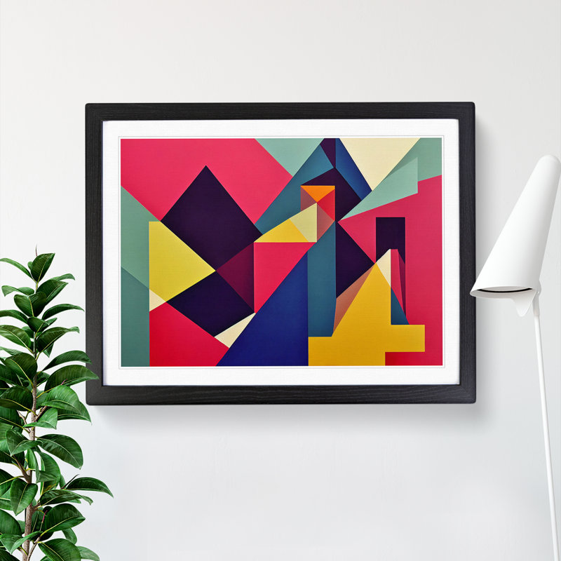 Shapes - Single Picture Frame Print, 46cm H x 64cm W, Black Framed
