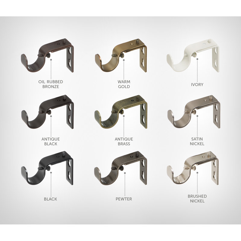  Supports de projection courts pour tringles à rideaux - pour tringles de 1 ou 1 1/8 pouce. Ensemble de 2 - Étain, Étain