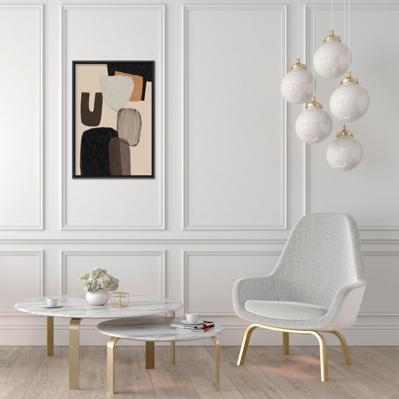 Ethereal Opulence: Luxurious Abstract Symphony In Brown, Black, And Beige, 48" H x 32" W