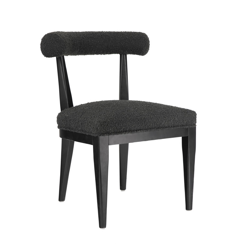 Chaise de salle à manger à dossier bas, Noir, Noir
