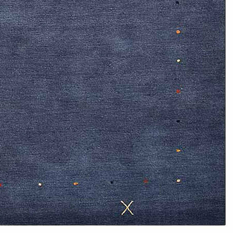 Manns Hand Knotted Loom Wool Eco-Friendly Area Rugs - Rectangle, Blue Color, Contemporary Modern Design, High Pile Thick Handmade Anti Skid Area Rugs for Living Room, Bed Room