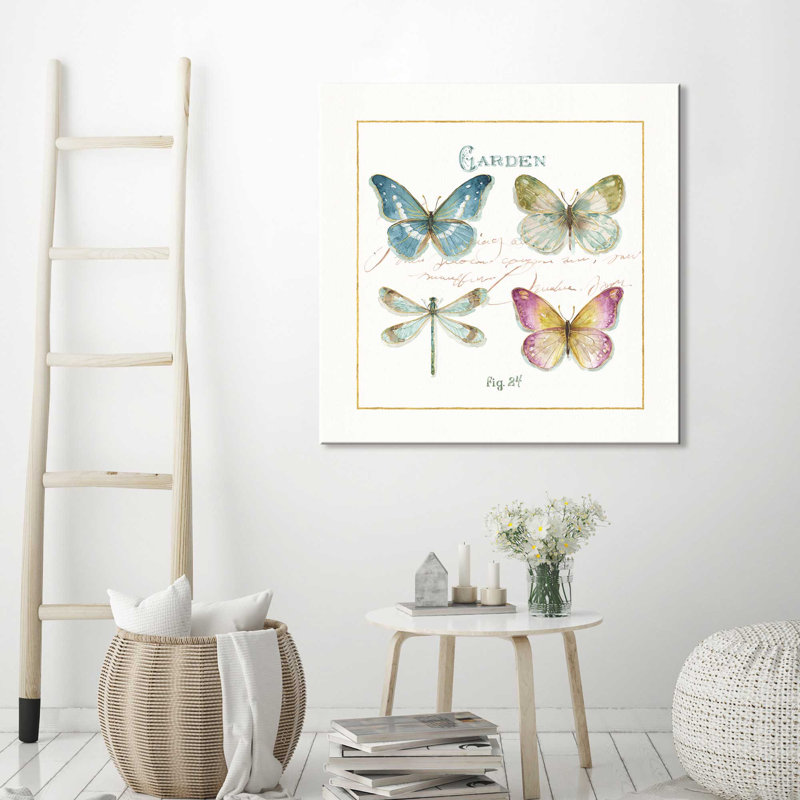 «Rainbow Seeds Butterflies IV», reproduction d'art sur toile, H 18 po x l 18 po x P 1 po, Toile tendue
