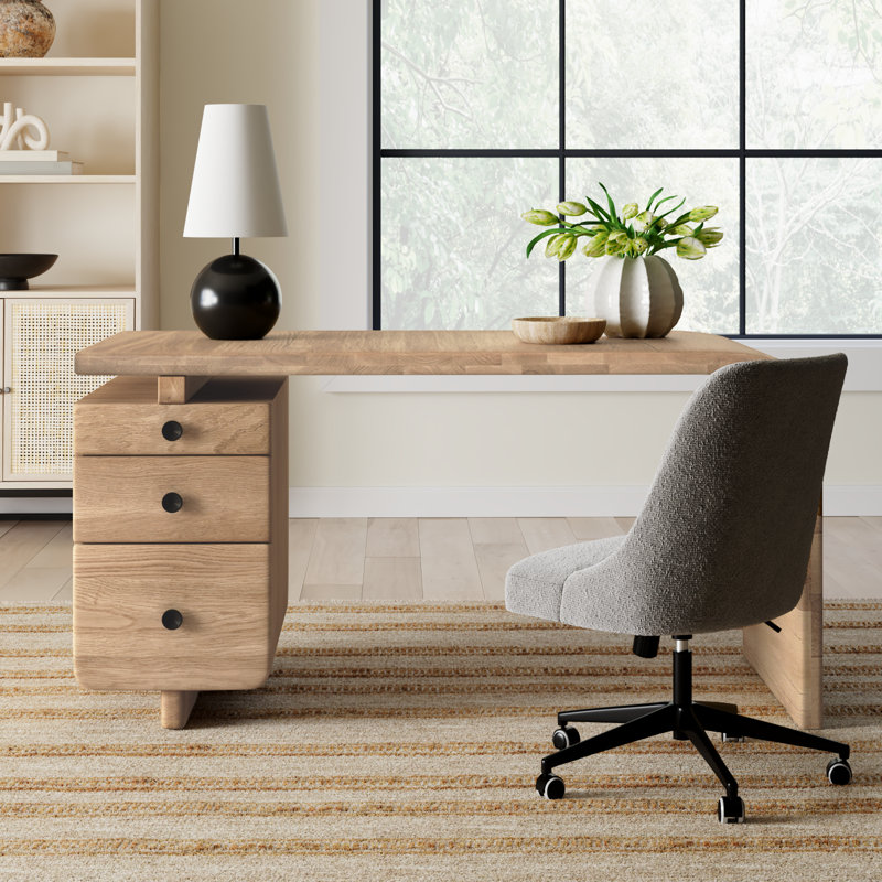 Amelia Curved Solid Wood Writing Desk