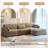 Maelina 4 - Piece Upholstered Camel Corduroy Modular Sectional Sofa with Pillow Back and Removable Ottoman-119222246