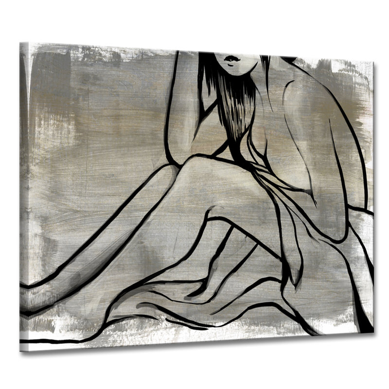 " Nude Scribe II " by Ready2HangArt, 12" H x 16" W x 1.5" D