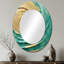 Grand miroir mural ovale sur métal Teal-586598423