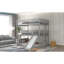 Gris - lit triple complet, structure en bois de pin, intégré et coulissant, maximise l'espace dans la chambre à coucher, peut être utilisé de différentes combinaisons, lit superposé de 78,7 po de profondeur avec garde-corps en bois, stable solide, idéal pour les grands-228213579