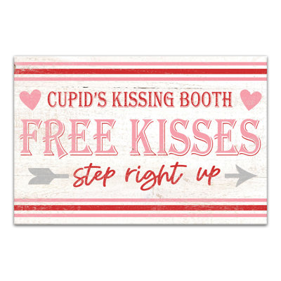 Cupid Kissing Booth Print On Canvas