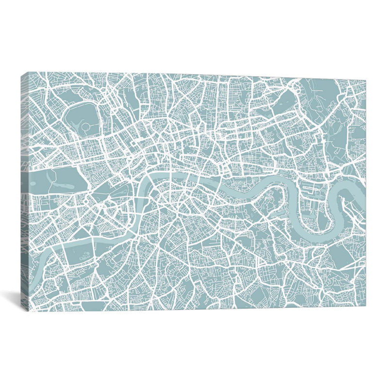 « london map » par michael thompsett, impression sur toile, H 18 po x l 26 po x P 1,5 po, Toile tendue, Pas de tapis
