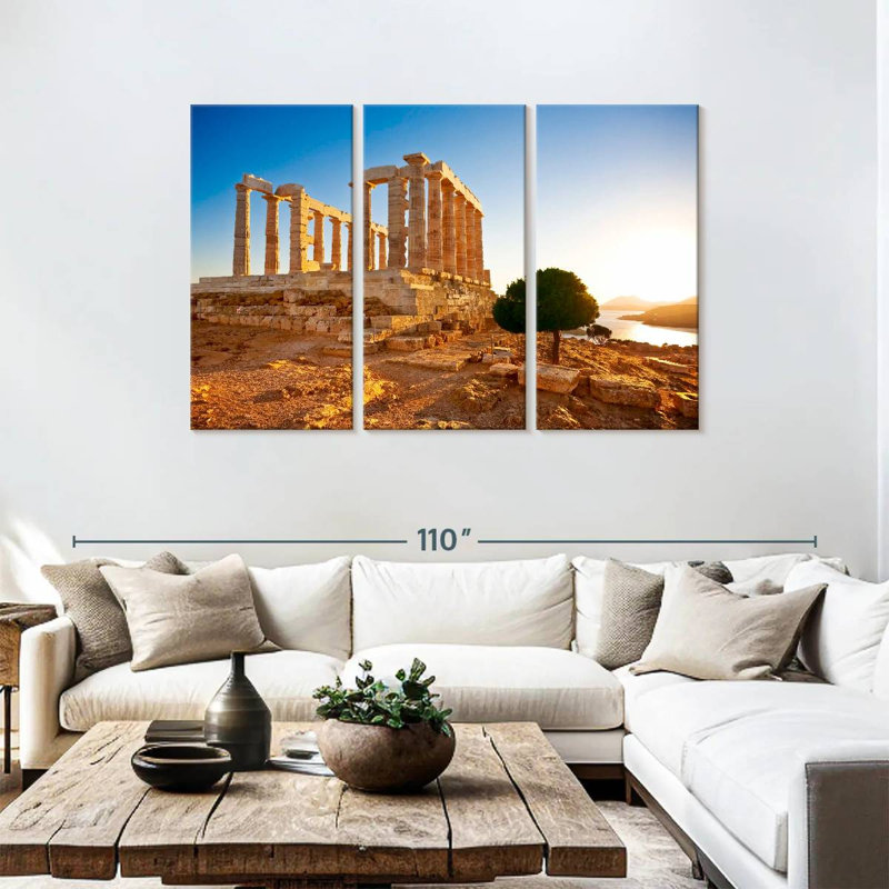 Temple Of Poseidon In Sounion, 48" H x 74" W