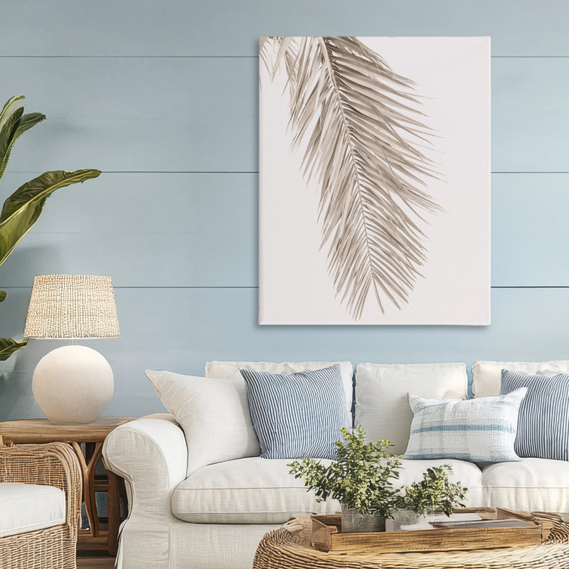 Toile de palmier brun tombant neutre, design par Sissi et Seb, H 48 po x l 36 po
